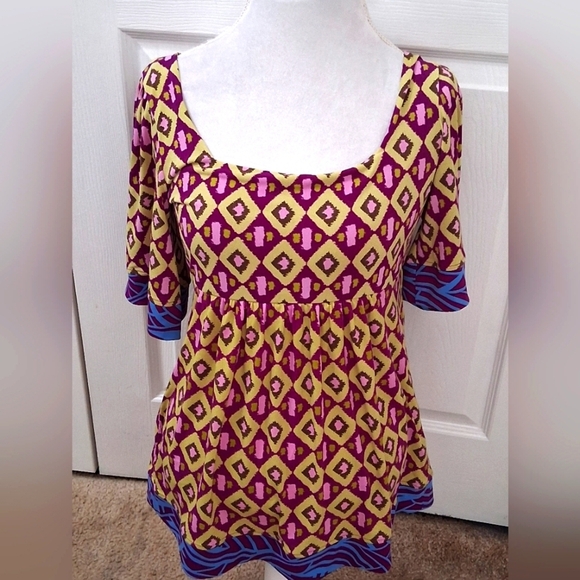 Nicole By Nicole Miller Multi Color Tunic Size M - Picture 1 of 10